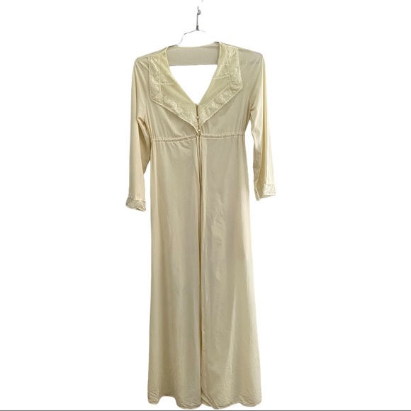 Vintage Shadowline Peignoir Set In Buttercream Yellow Size Small - Picture 9 of 13